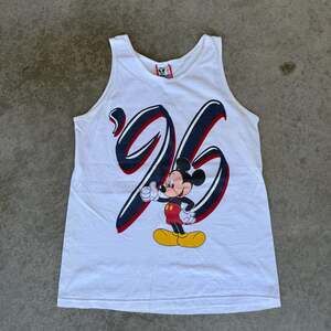 Vintage 1996 Made In USA Disney Designs Mickey Mouse Graphic Tank Top White